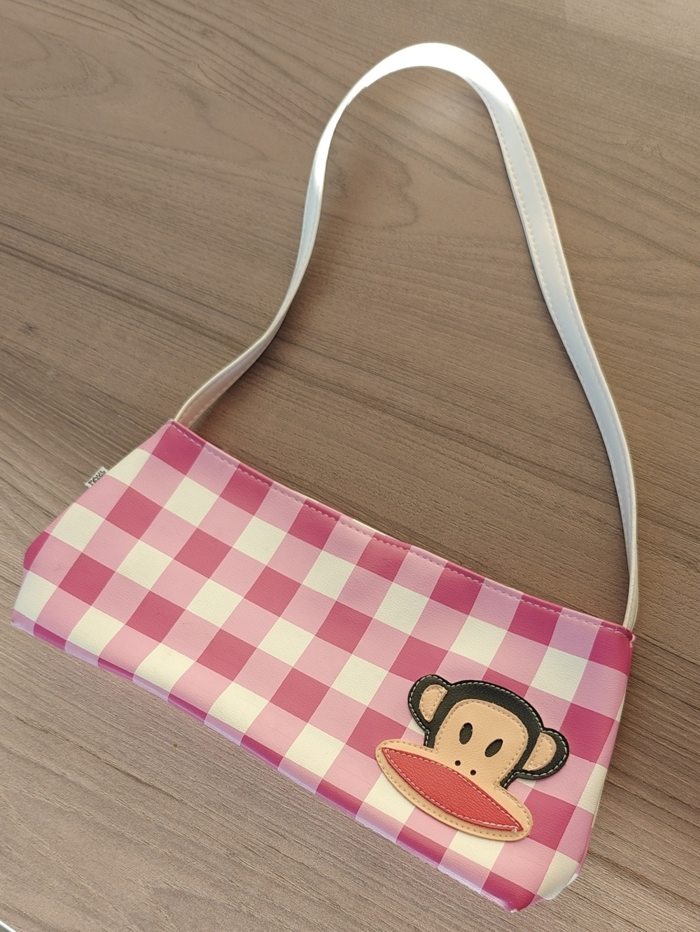 Vintage Y2K Paul Frank Pink Gingham Checkered Shoulder Bag Julius Monkey